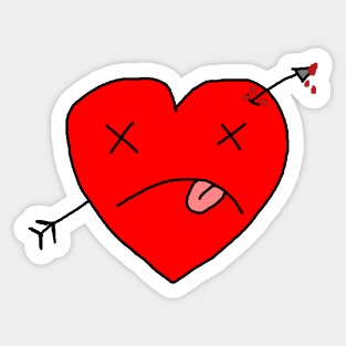 Happy Valentines Day Love Hurts Broken Heart Design Sticker